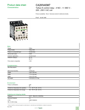CA2KN40M7 Datasheet PDF Schneider Electric
