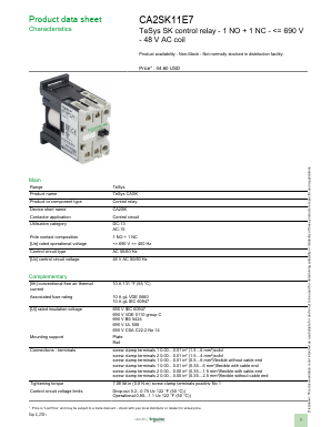 CA2SK11E7 Datasheet PDF Schneider Electric