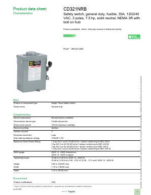 CD321NRB Datasheet PDF Schneider Electric
