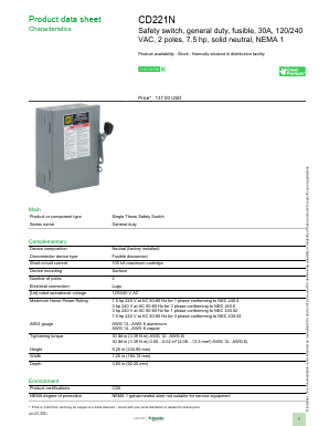 CD221N Datasheet PDF Schneider Electric