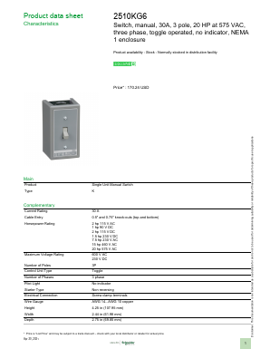 2510KG6 Datasheet PDF Schneider Electric