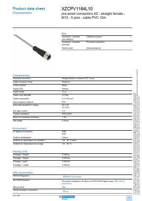 XZCPV1164L10 Datasheet PDF Schneider Electric