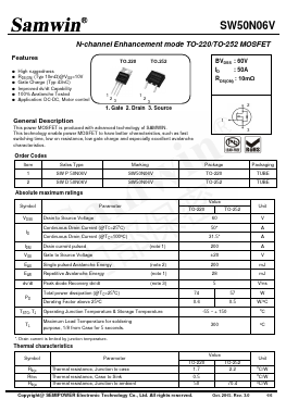 SWP50N06V Datasheet PDF Xian Semipower Electronic Technology Co., Ltd.