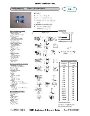 WIW1028-W-503 Datasheet PDF Sharma Electro Components,Inc