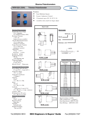WIW1029-P-500 Datasheet PDF Sharma Electro Components,Inc