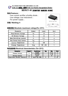 RB501V-40 Datasheet PDF SHENZHEN SLS TECHNOLOGY CO.,LTD.