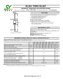 RL207 Datasheet PDF Shunye Enterprise