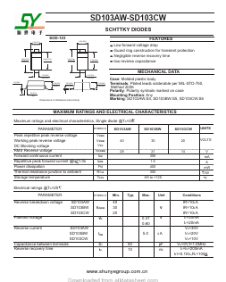 SD103AW Datasheet PDF Shunye Enterprise
