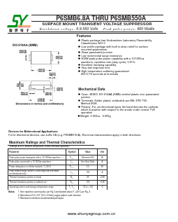 P6SMB480A Datasheet PDF Shunye Enterprise