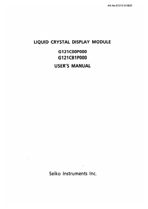 G121CB1P000 Datasheet PDF Seiko Instruments Inc