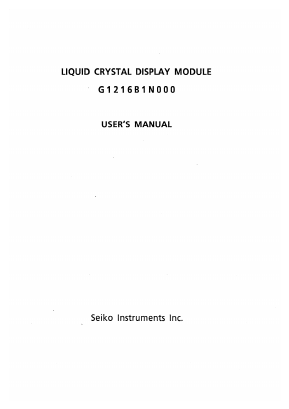 G1216B1N000 Datasheet PDF Seiko Instruments Inc
