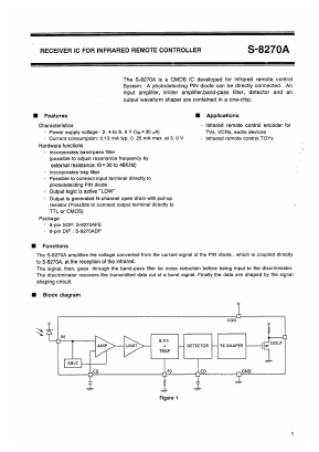 S-8270A Datasheet PDF Seiko Instruments Inc
