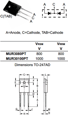 MUR30100PT Datasheet PDF Sirectifier Global Corp.