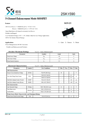 2SK1590 Datasheet PDF SHIKE Electronics