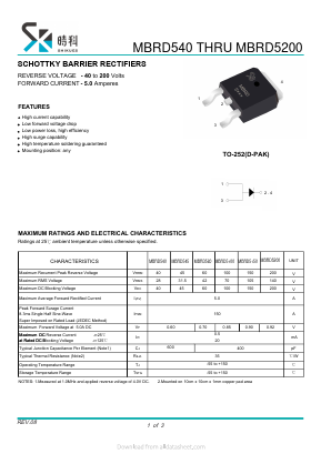 MBRD5100 Datasheet PDF SHIKE Electronics