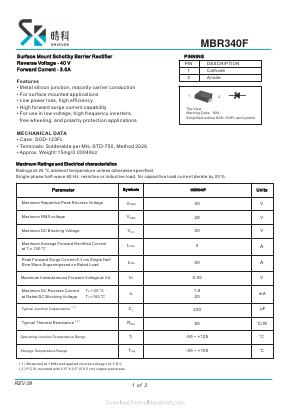 MBR340F Datasheet PDF SHIKE Electronics