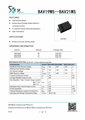BAV21WS Datasheet PDF SHIKE Electronics