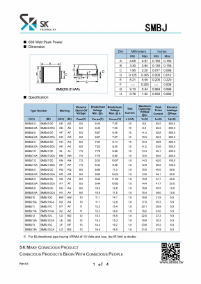 SMBJ180A Datasheet PDF SHIKE Electronics