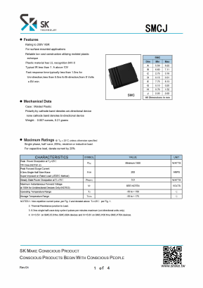 SMCJ180A Datasheet PDF SHIKE Electronics