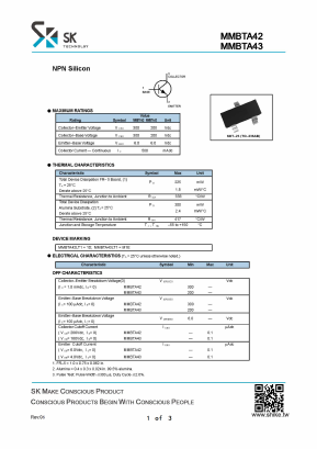 MMBTA42 Datasheet PDF SHIKE Electronics