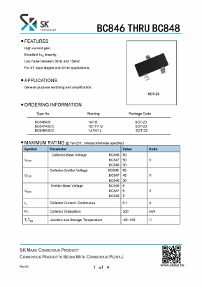 BC846B Datasheet PDF SHIKE Electronics
