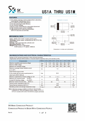US1G Datasheet PDF SHIKE Electronics