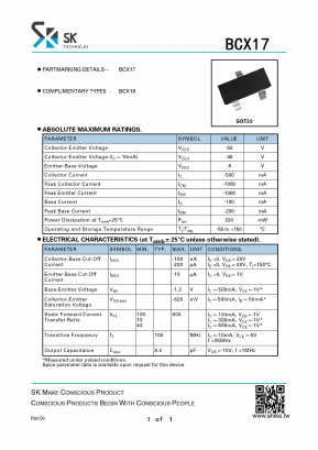 BCX17 Datasheet PDF SHIKE Electronics