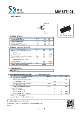 MMBT5401 Datasheet PDF SHIKE Electronics