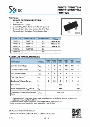 FMMT619 Datasheet PDF SHIKE Electronics