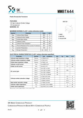 MMBTA44 Datasheet PDF SHIKE Electronics