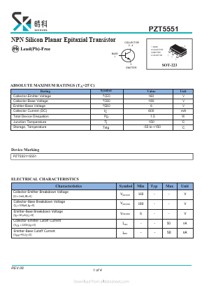 PZT5551 Datasheet PDF SHIKE Electronics