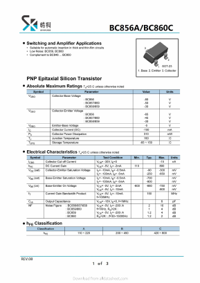 BC856A Datasheet PDF SHIKE Electronics