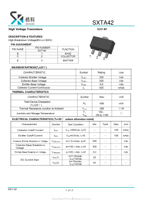 SXTA42 Datasheet PDF SHIKE Electronics