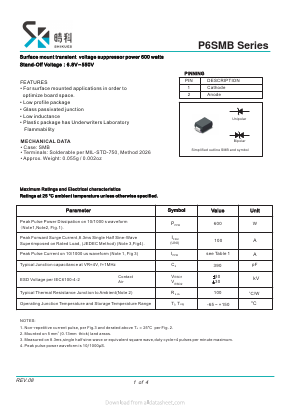 P6SMB Datasheet PDF SHIKE Electronics