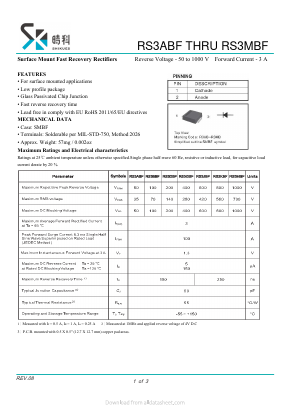RS3BBF Datasheet PDF SHIKE Electronics