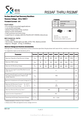 RS3AF Datasheet PDF SHIKE Electronics