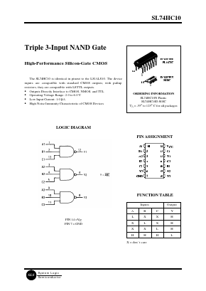 SL74HC10D Datasheet PDF System Logic Semiconductor