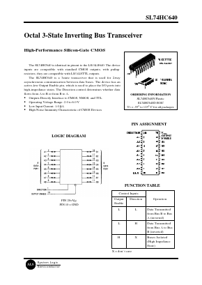 SL74HC640 Datasheet PDF System Logic Semiconductor