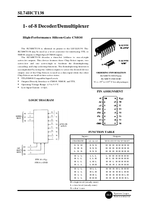 SL74HCT138D Datasheet PDF System Logic Semiconductor