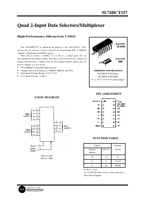 SL74HCT157N Datasheet PDF System Logic Semiconductor