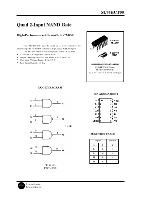 SL74HCT00 Datasheet PDF System Logic Semiconductor