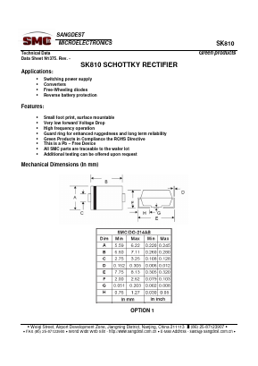 SK810 Datasheet PDF Sangdest Microelectronic (Nanjing) Co., Ltd
