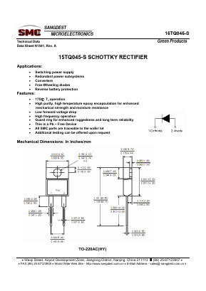 15TQ045-S Datasheet PDF Sangdest Microelectronic (Nanjing) Co., Ltd