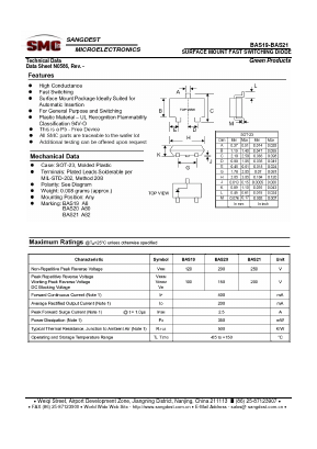 BAS21 Datasheet PDF Sangdest Microelectronic (Nanjing) Co., Ltd