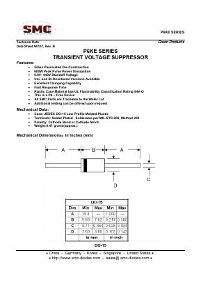 P6KE62 Datasheet PDF Sangdest Microelectronic (Nanjing) Co., Ltd