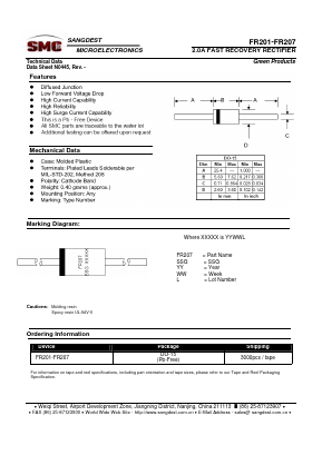 FR207 Datasheet PDF Sangdest Microelectronic (Nanjing) Co., Ltd