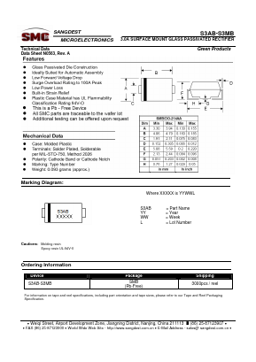 S3AB Datasheet PDF Sangdest Microelectronic (Nanjing) Co., Ltd