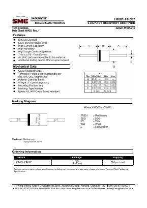 FR604 Datasheet PDF Sangdest Microelectronic (Nanjing) Co., Ltd