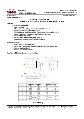 SD103BW Datasheet PDF Sangdest Microelectronic (Nanjing) Co., Ltd