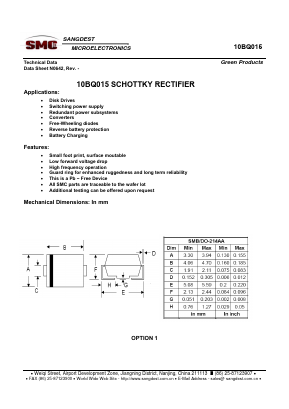 10BQ015 Datasheet PDF Sangdest Microelectronic (Nanjing) Co., Ltd